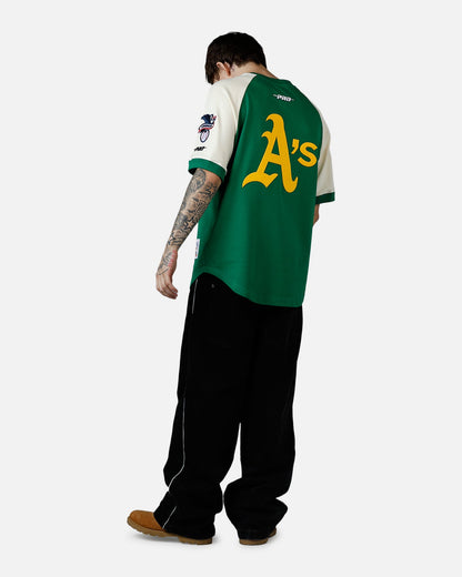 Pro Standard Oakland Athletics Double Knit Raglan T-Shirt Green