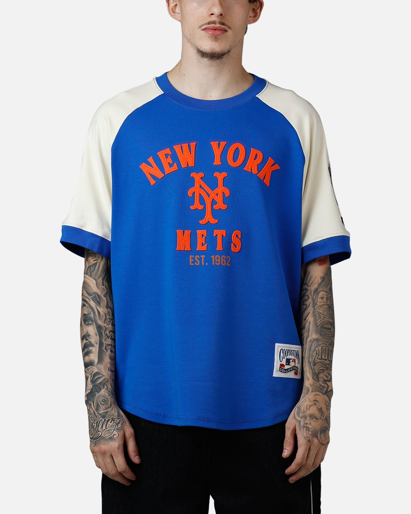 Pro Standard New York Mets Double Knit Raglan T-Shirt Blue