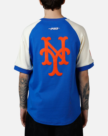 Pro Standard New York Mets Double Knit Raglan T-Shirt Blue