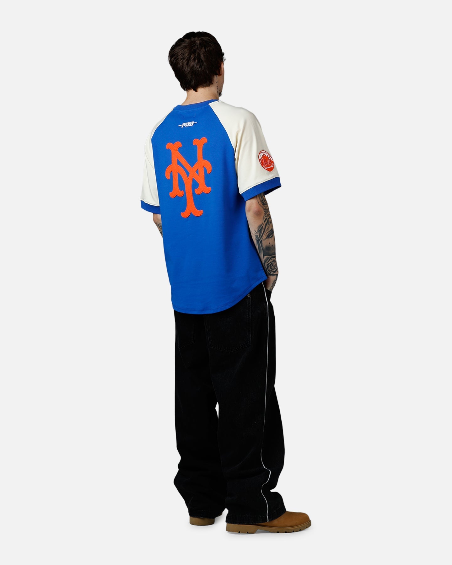 Pro Standard New York Mets Double Knit Raglan T-Shirt Blue