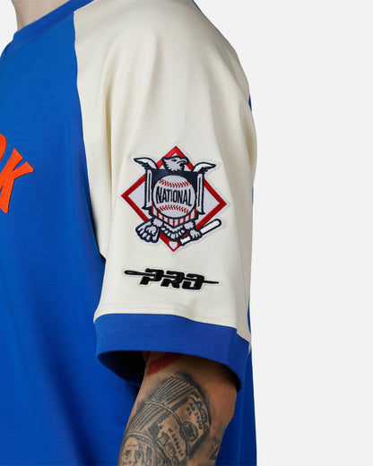 Pro Standard New York Mets Double Knit Raglan T-Shirt Blue