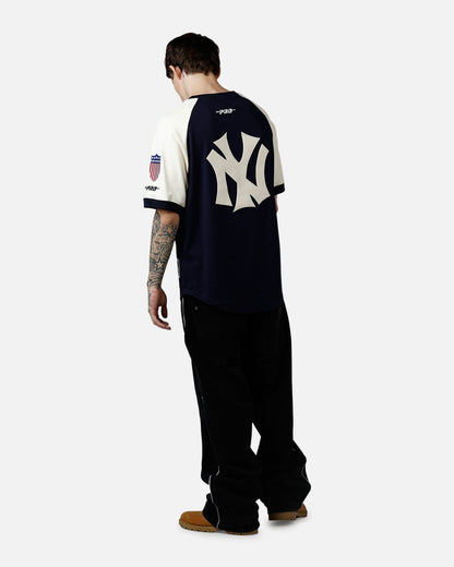 Pro Standard New York Yankees Double Knit Raglan T-Shirt Navy