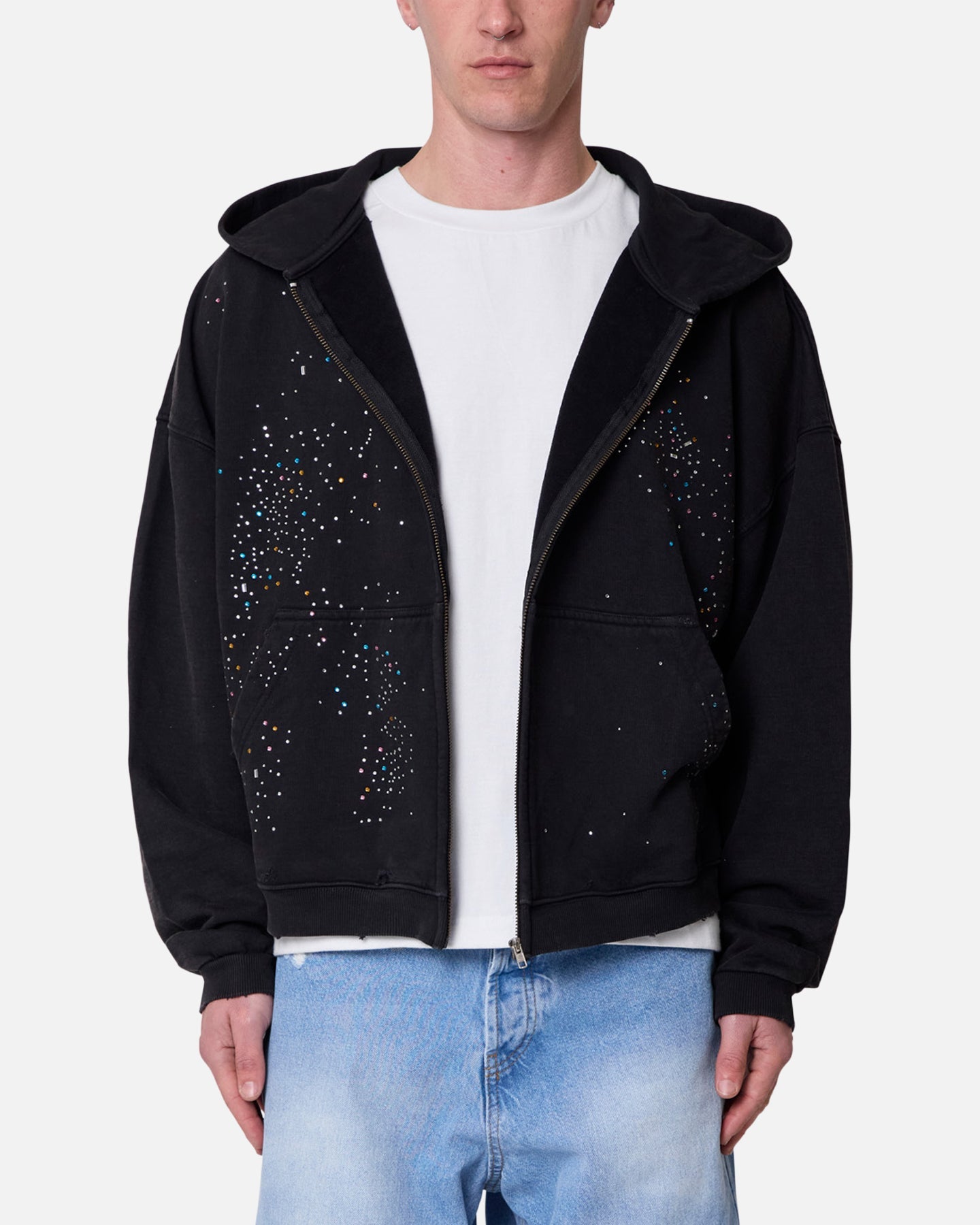 MNML Crystal Hoodie Washed Black