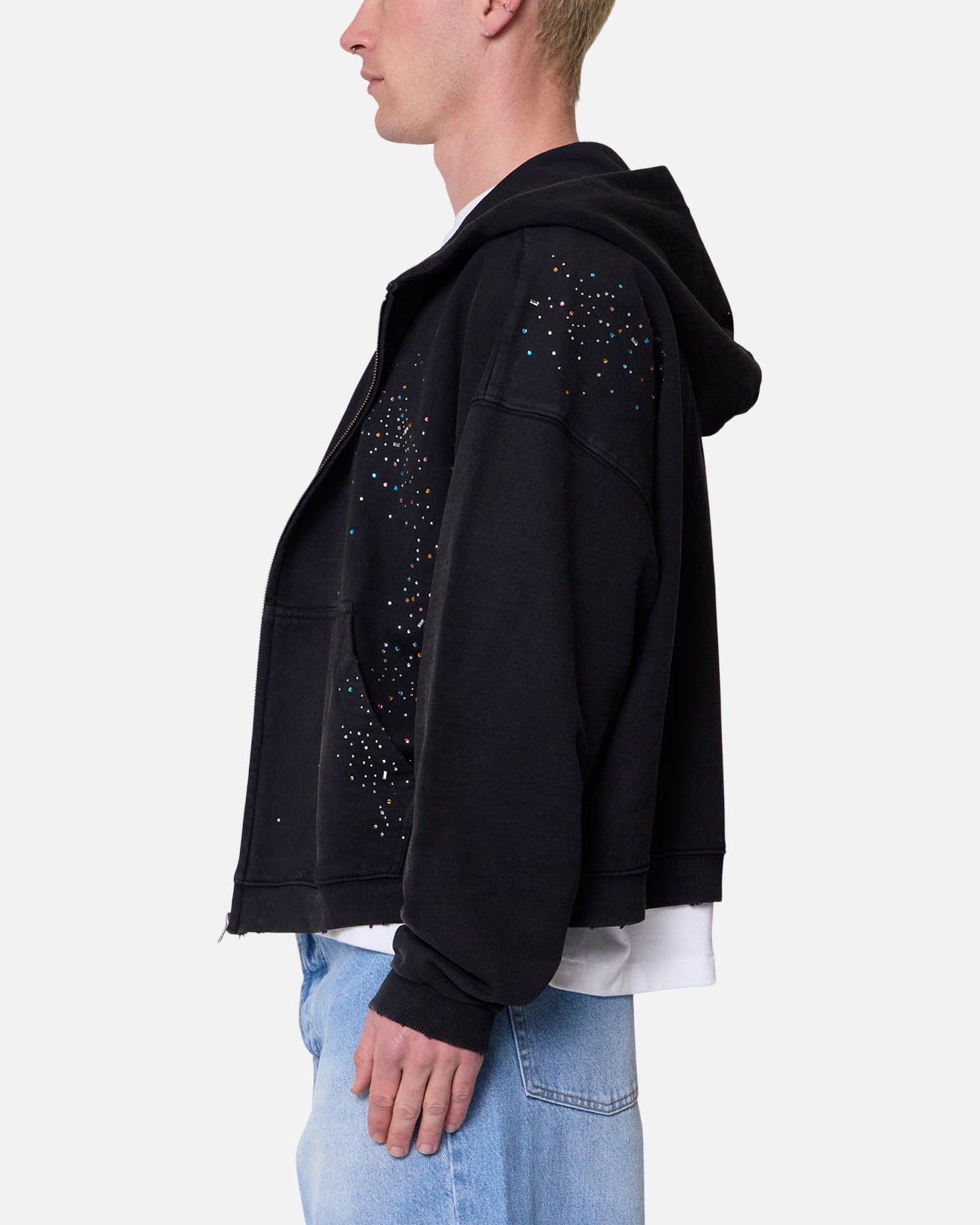MNML Crystal Hoodie Washed Black