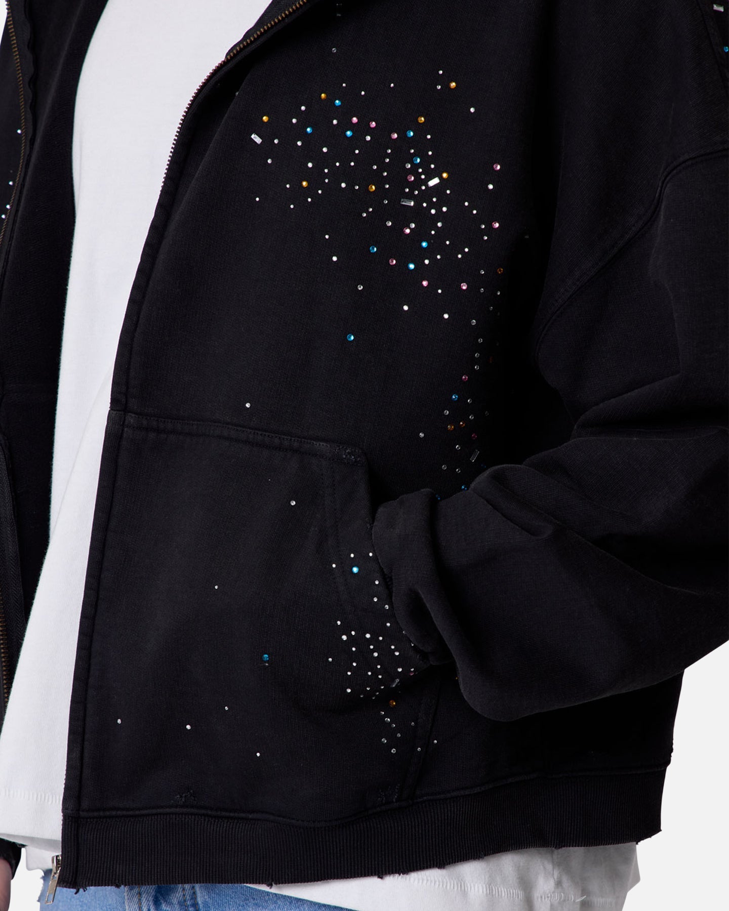 MNML Crystal Hoodie Washed Black