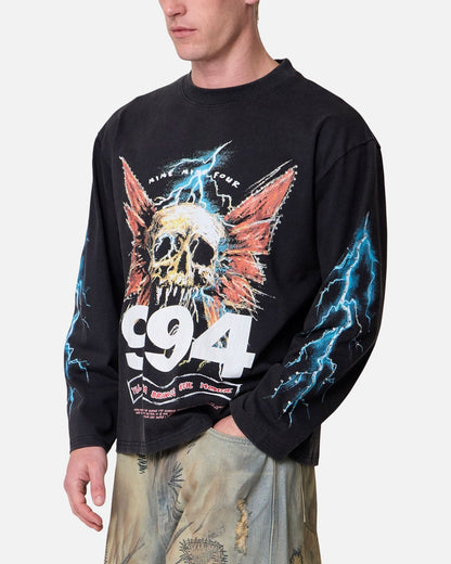 MNML Gem Skull Long Sleeve T-Shirt Black