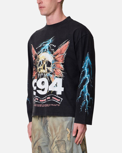 MNML Gem Skull Long Sleeve T-Shirt Black