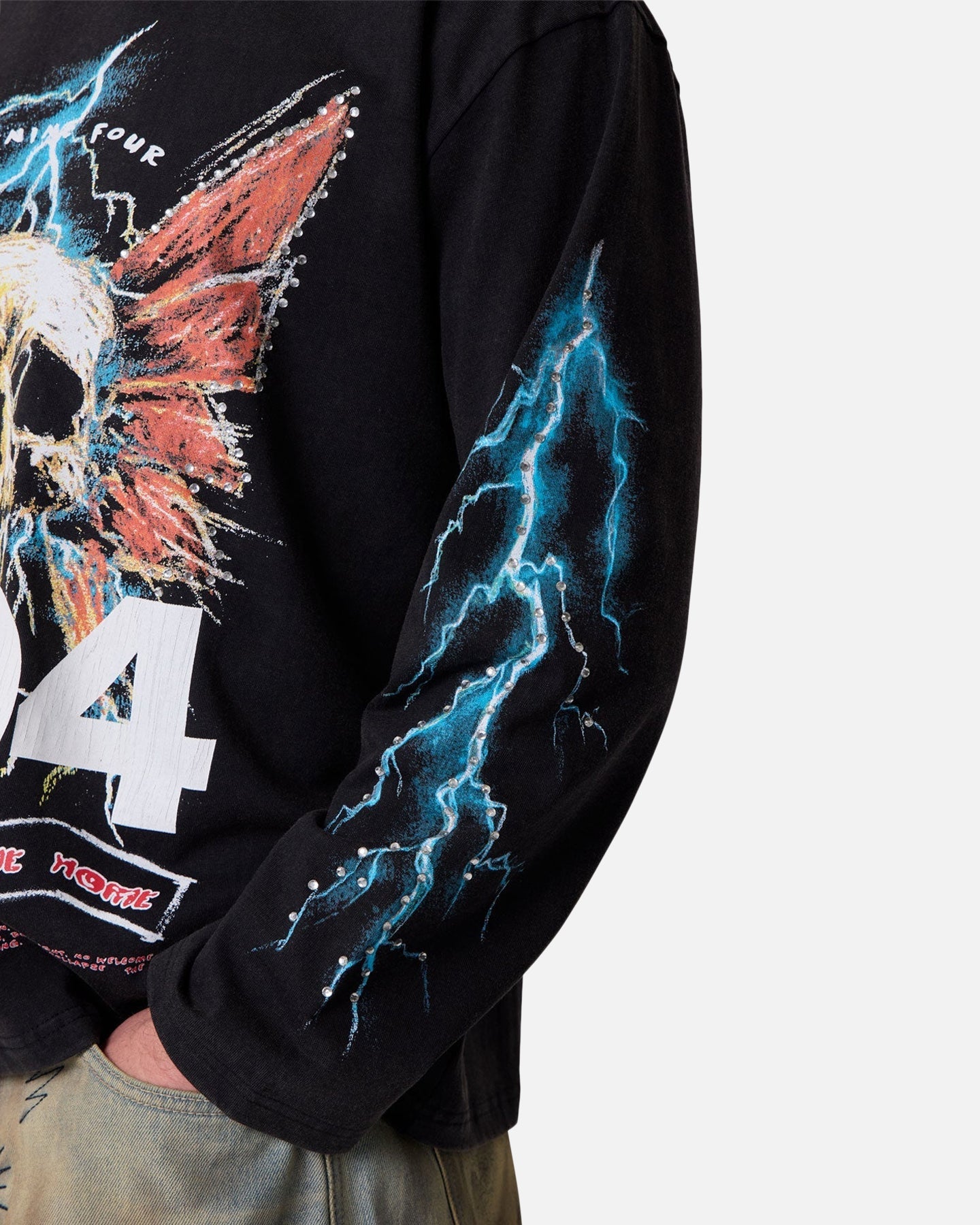 MNML Gem Skull Long Sleeve T-Shirt Black