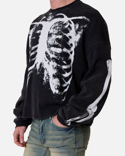 MNML X-Ray Thermal Long Sleeve T-Shirt Black