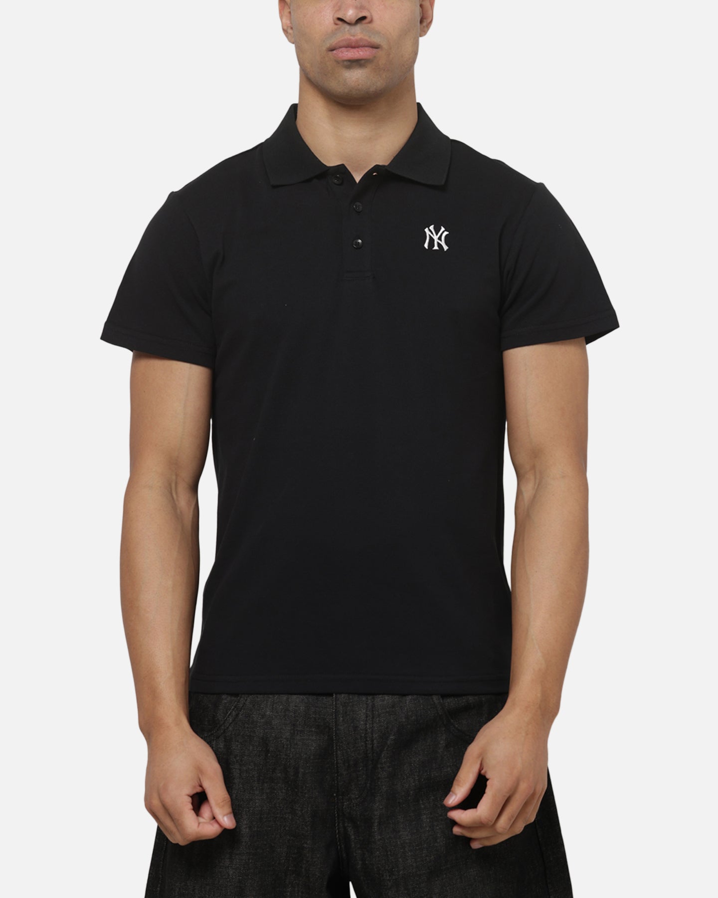 Majestic Athletic New York Yankees Baby Fit Polo T-Shirt Black