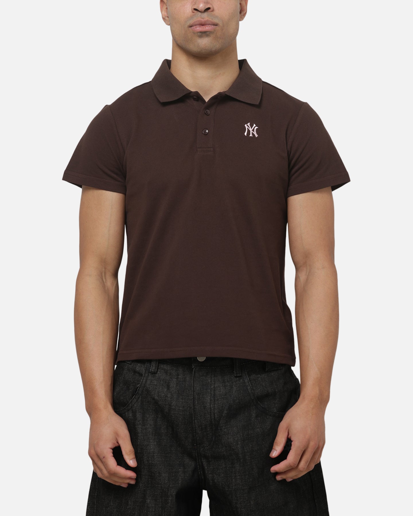 Majestic Athletic New York Yankees Baby Fit Polo T-Shirt Seal Brown