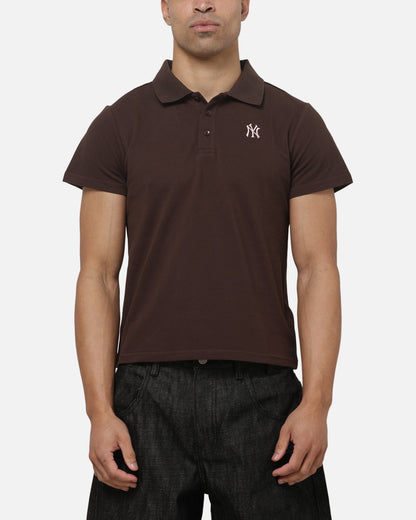 Majestic Athletic New York Yankees Baby Fit Polo T-Shirt Seal Brown