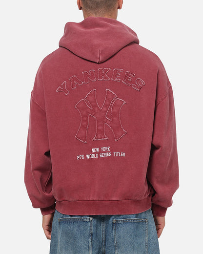 Majestic Athletic New York Yankees MLB Ghost Fade Box Hoodie Sour Cherry