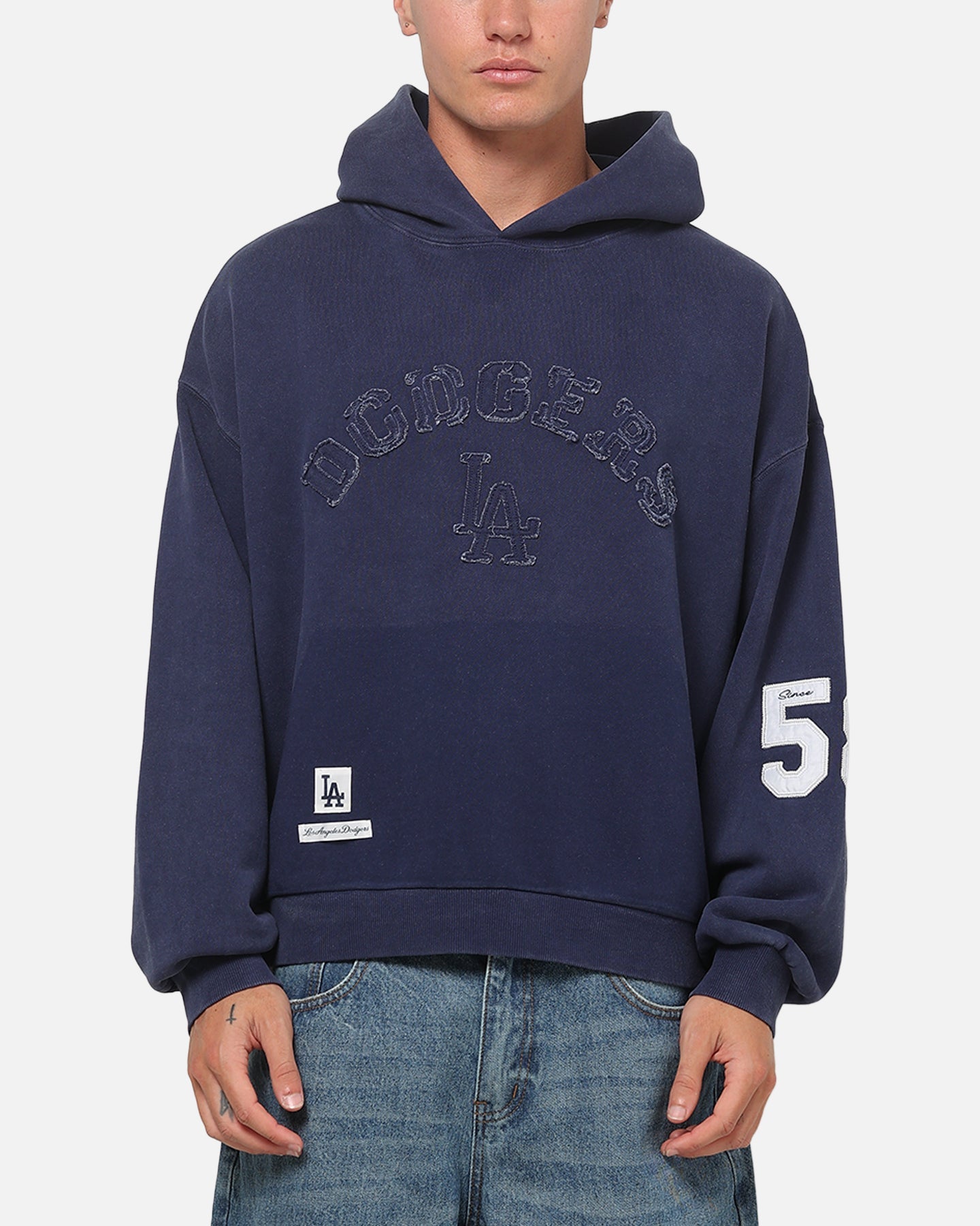 Majestic Athletic Los Angeles Dodgers MLB Ghost Fade Box Hoodie Indigo