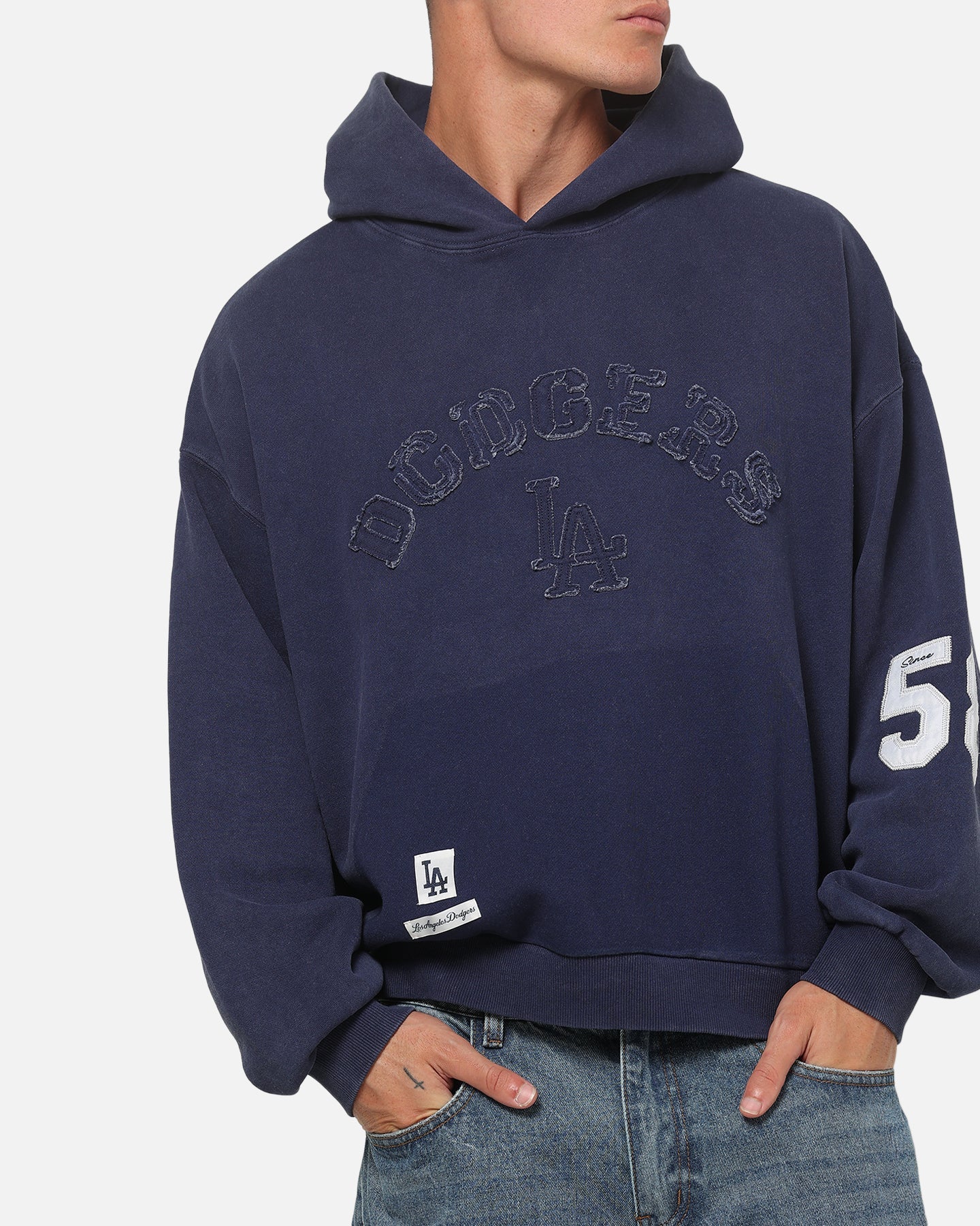 Majestic Athletic Los Angeles Dodgers MLB Ghost Fade Box Hoodie Indigo