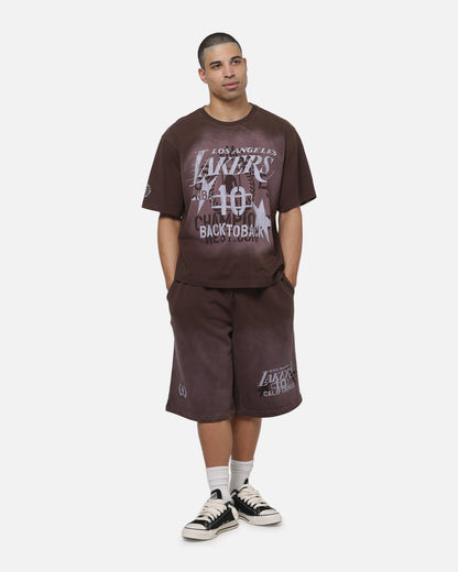 Mitchell & Ness Los Angeles Lakers Overprint T-Shirt Dark Oak
