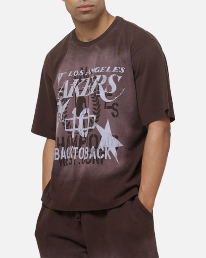 Mitchell & Ness Los Angeles Lakers Overprint T-Shirt Dark Oak