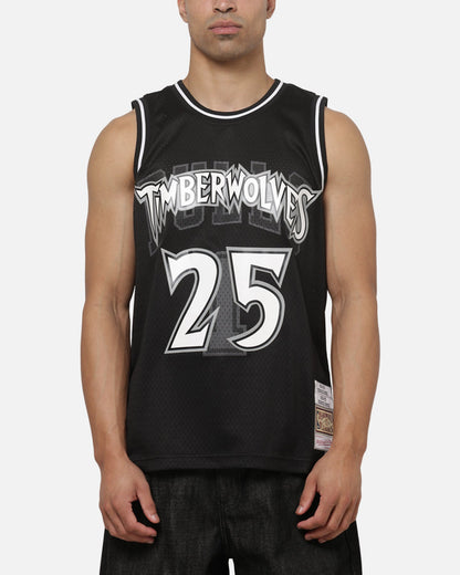 Mitchell & Ness Minnesota Timberwolves Derrick Rose #25 Overprint Swingman Jersey Black