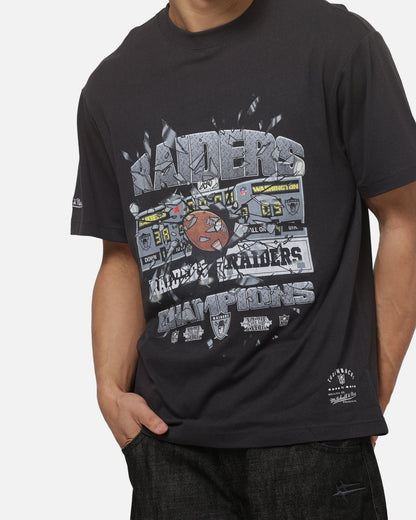 Mitchell & Ness Las Vegas Raiders Smashed Scoreboard T-Shirt Washed Black