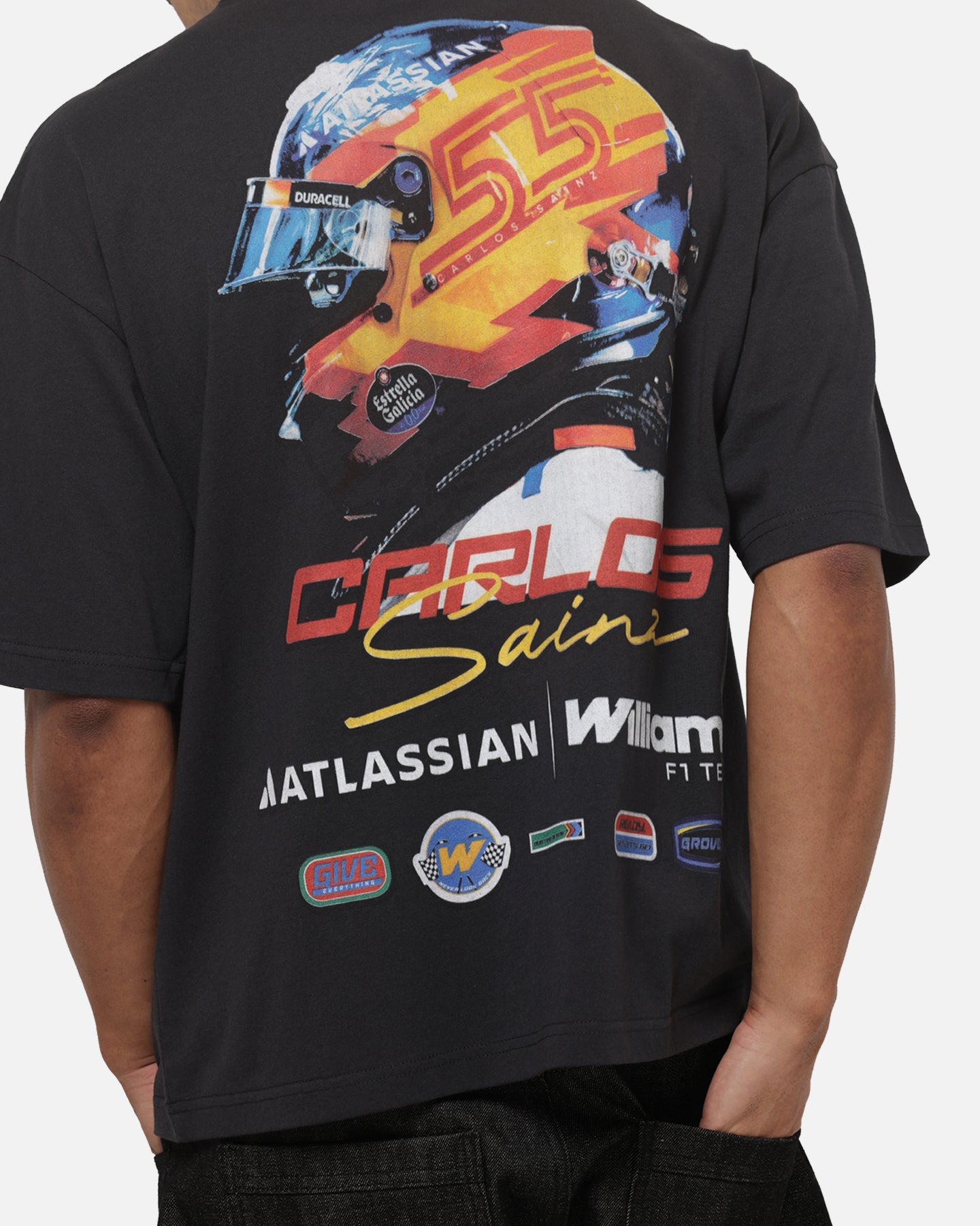 Outerstuff X Atlassian Williams F1 Carlos Sainz Jr. T-Shirt Washed Black