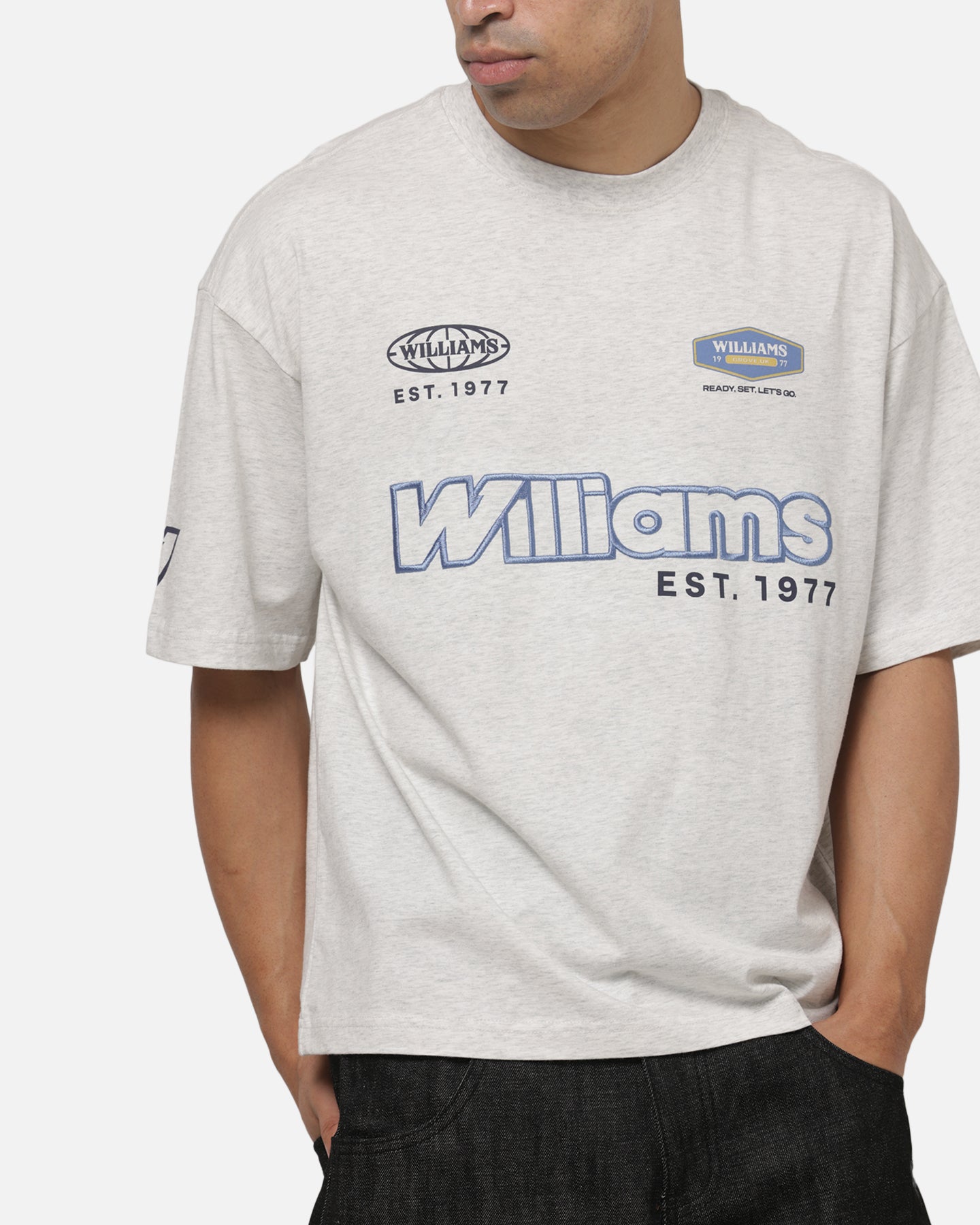 Outerstuff X Atlassian Williams F1 Racing Crown T-Shirt Silver Marle