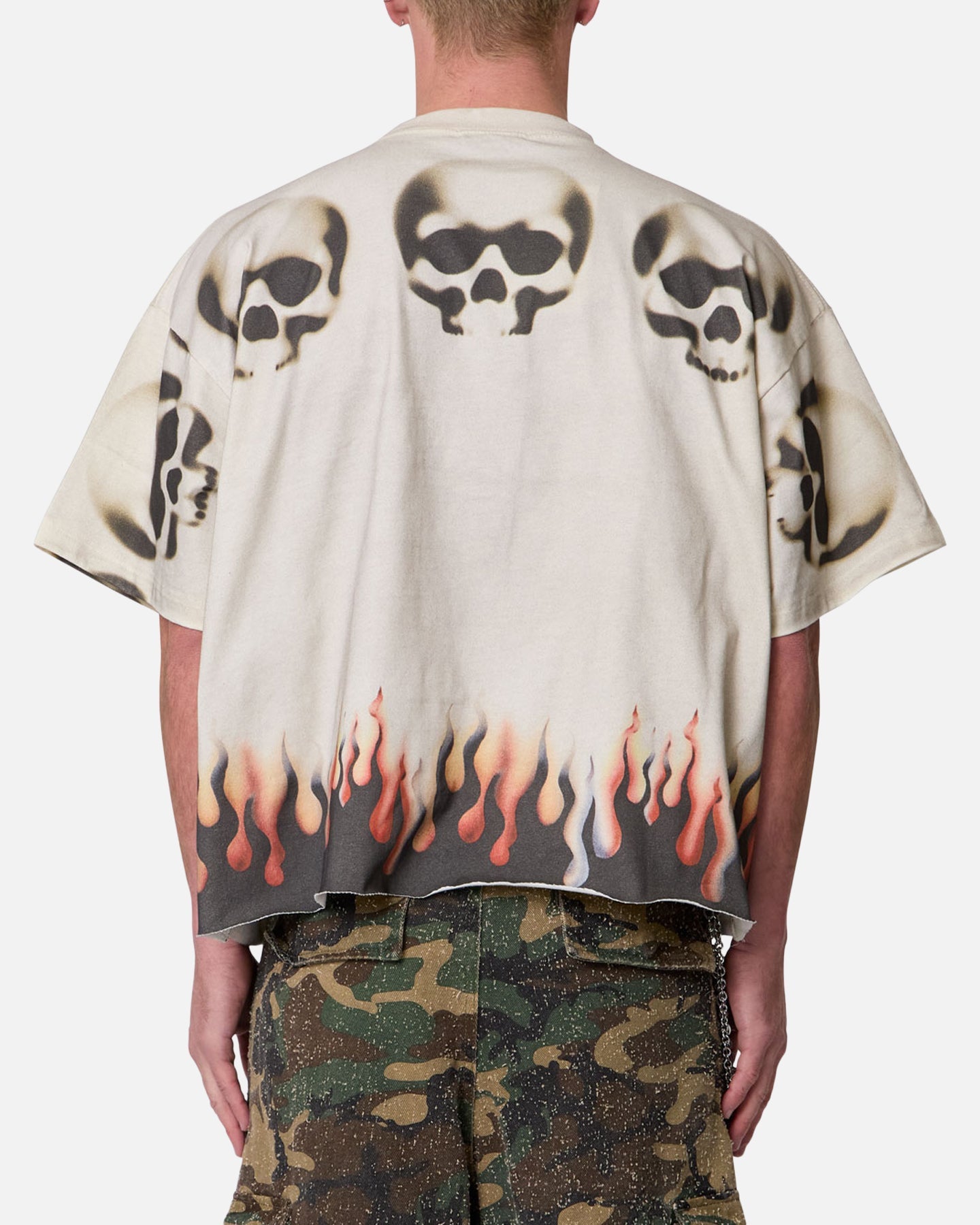 MNML Flame Skull T-Shirt Off White