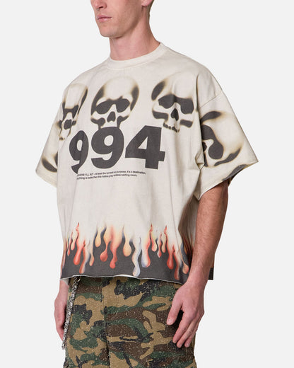 MNML Flame Skull T-Shirt Off White