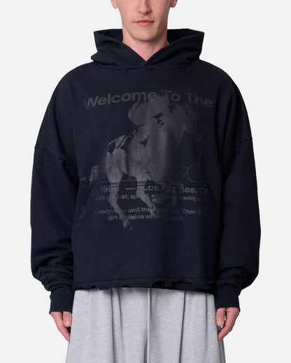 MNML Moth Eatten Hoodie Black