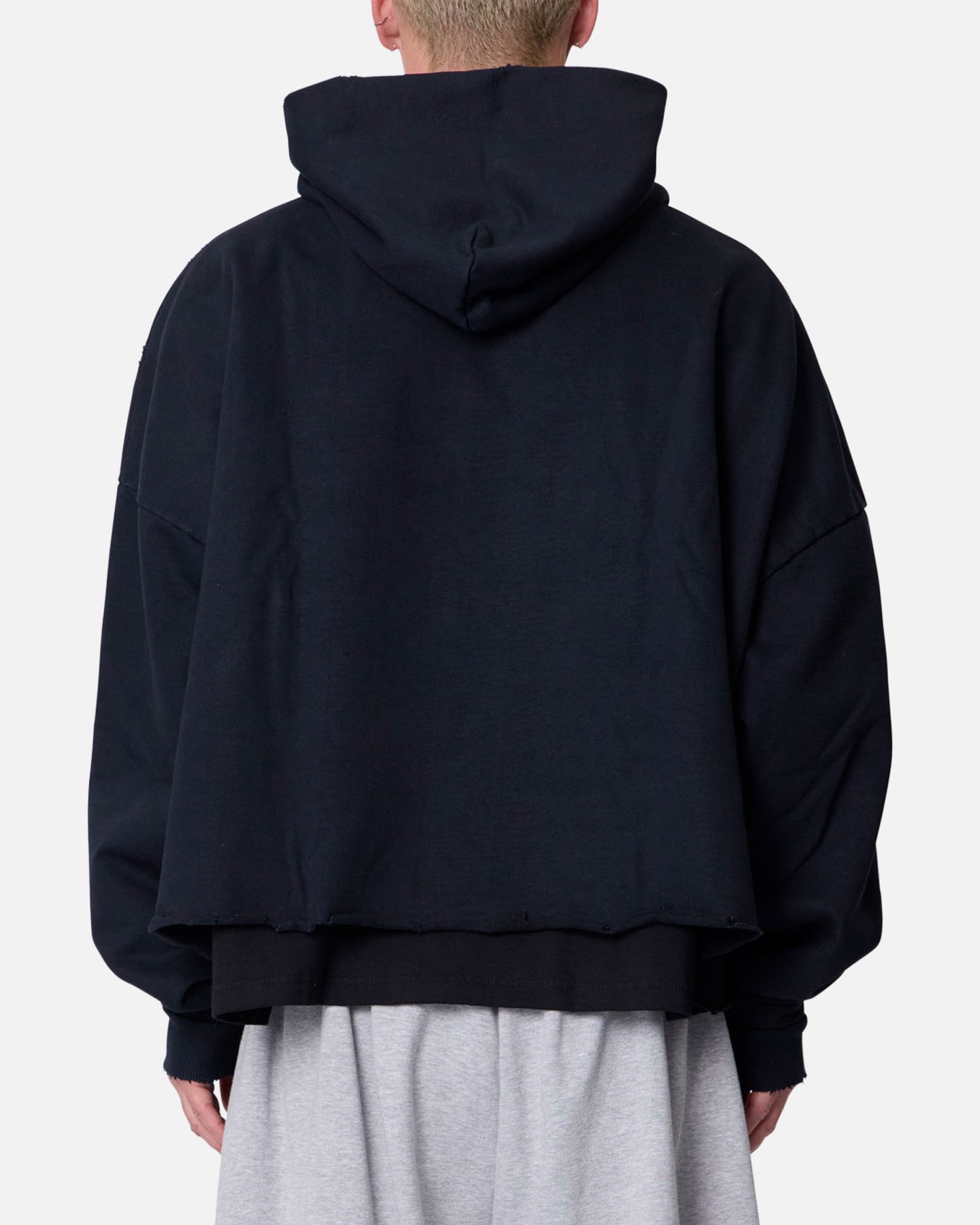 MNML Moth Eatten Hoodie Black