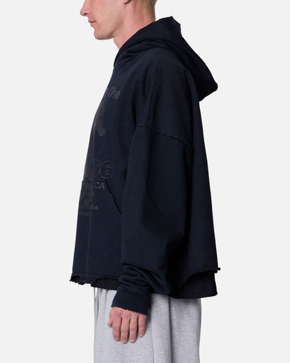 MNML Moth Eatten Hoodie Black