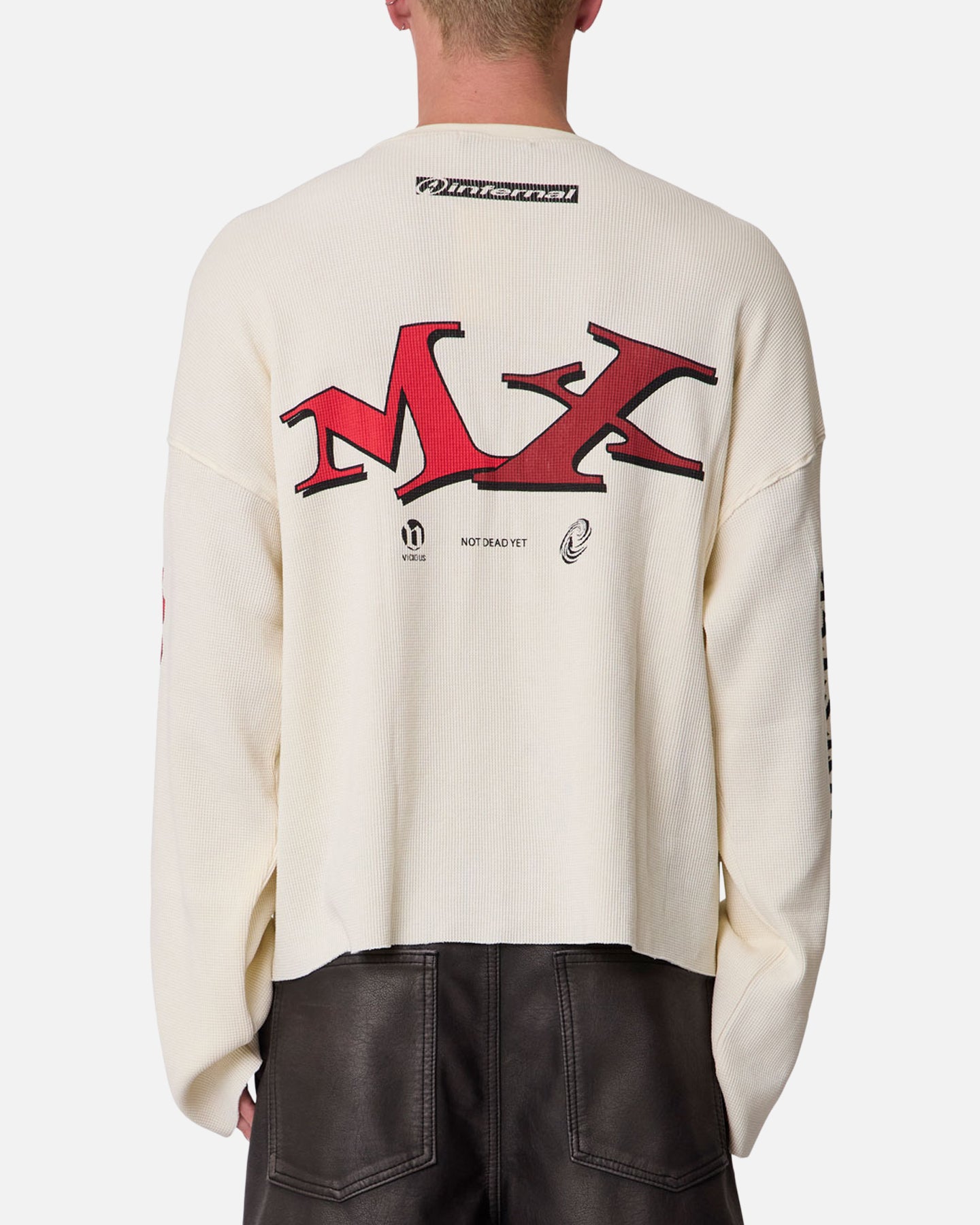 MNML Sinister Long Sleeve Thermal T-Shirt Off White