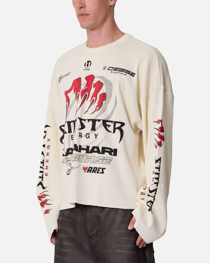 MNML Sinister Long Sleeve Thermal T-Shirt Off White