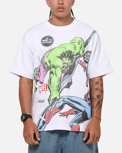 73Studio Marvel The Hulk Lashes Out All Over Print T-Shirt White
