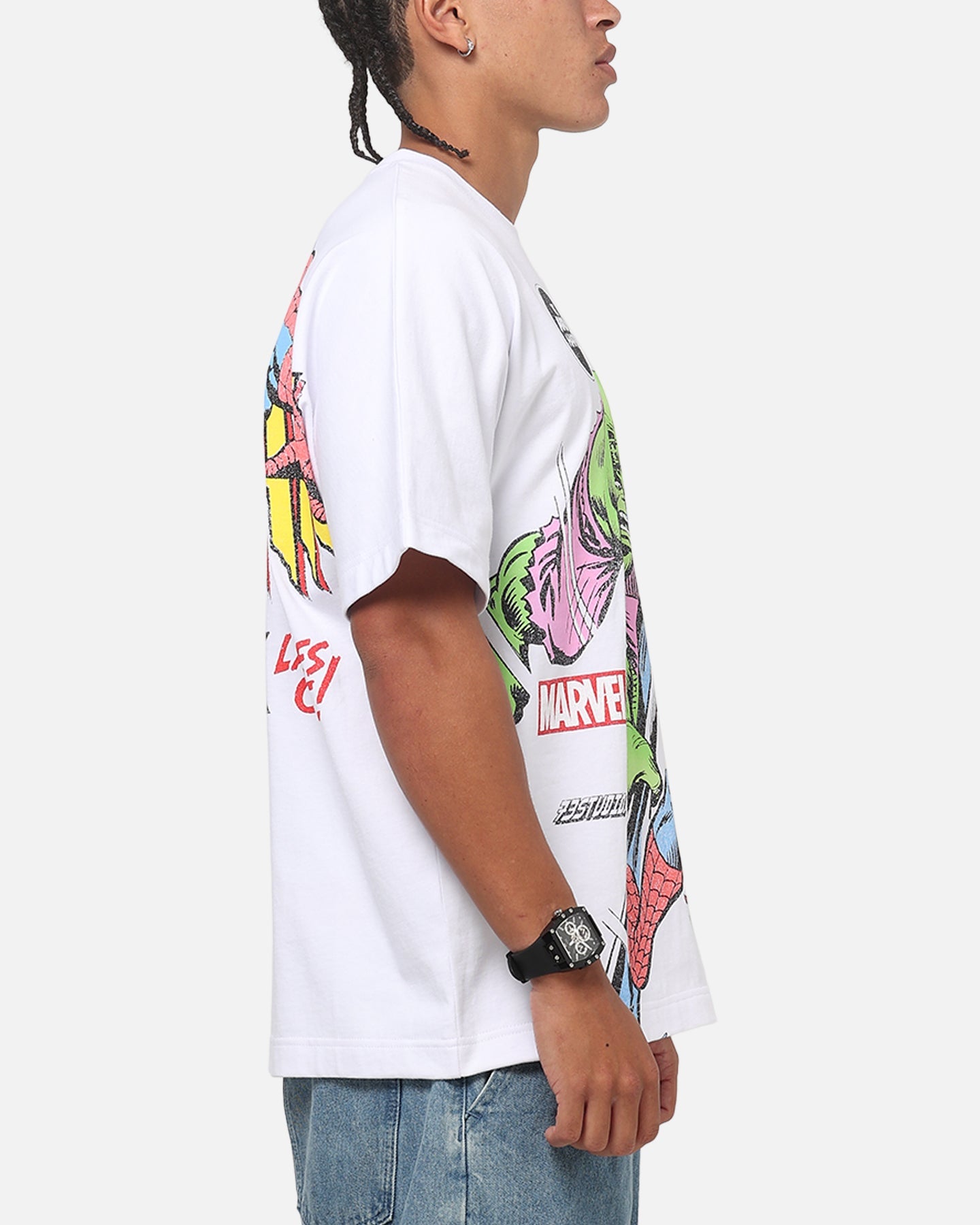 73Studio Marvel The Hulk Lashes Out All Over Print T-Shirt White