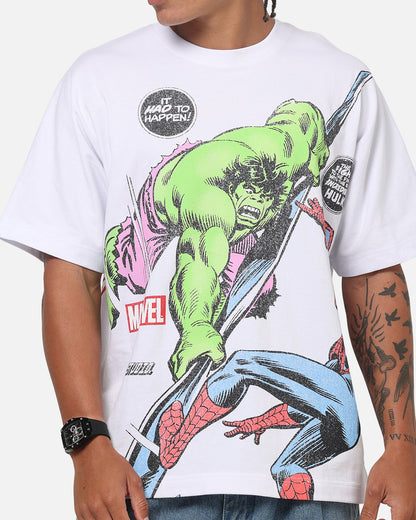 73Studio Marvel The Hulk Lashes Out All Over Print T-Shirt White