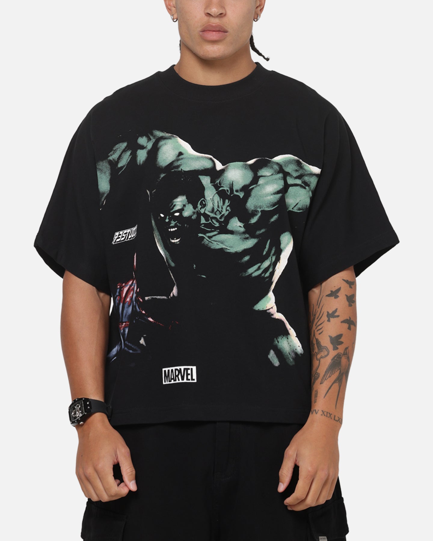 73Studio Marvel Hulk Vs Spider-Man T-Shirt Black