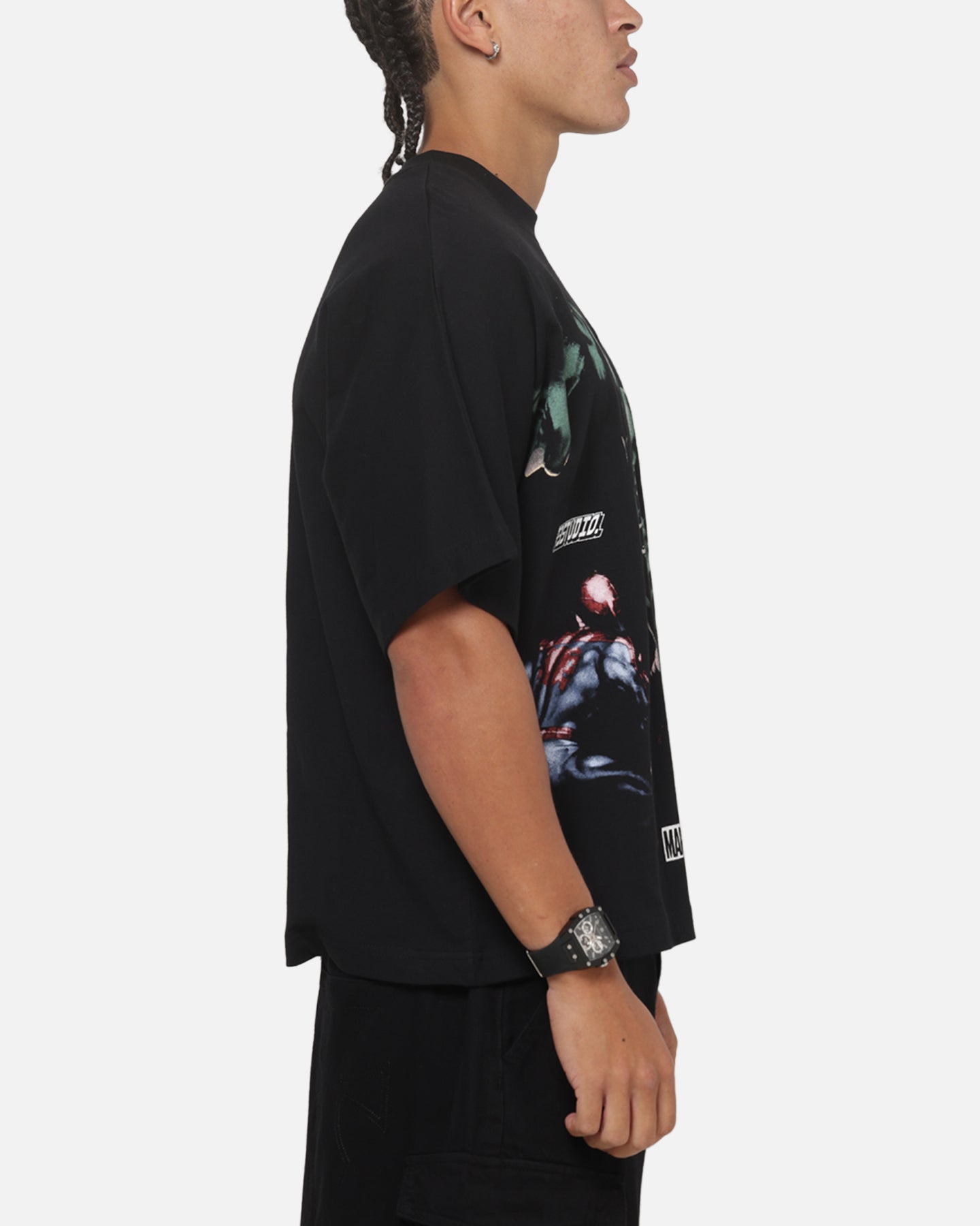 73Studio Marvel Hulk Vs Spider-Man T-Shirt Black