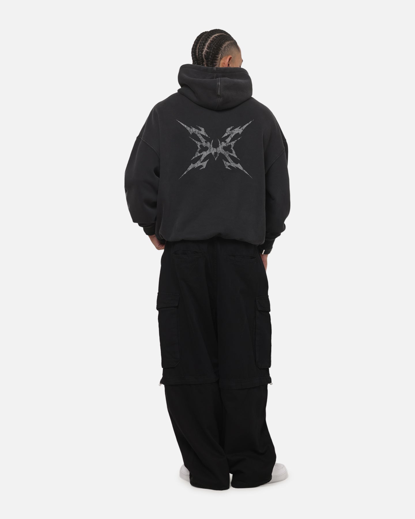 Saint Morta Worldwide Boxy Hoodie Washed Black