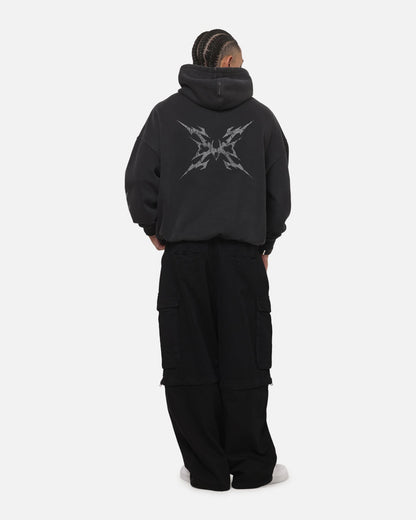 Saint Morta Worldwide Boxy Hoodie Washed Black