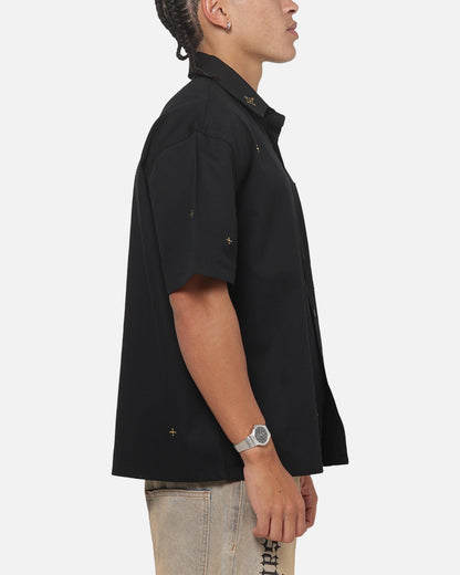 Saint Morta Pyre Short Sleeve Button Up Shirt Black