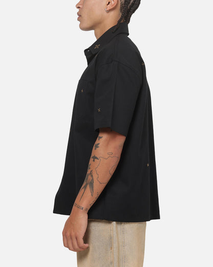 Saint Morta Pyre Short Sleeve Button Up Shirt Black