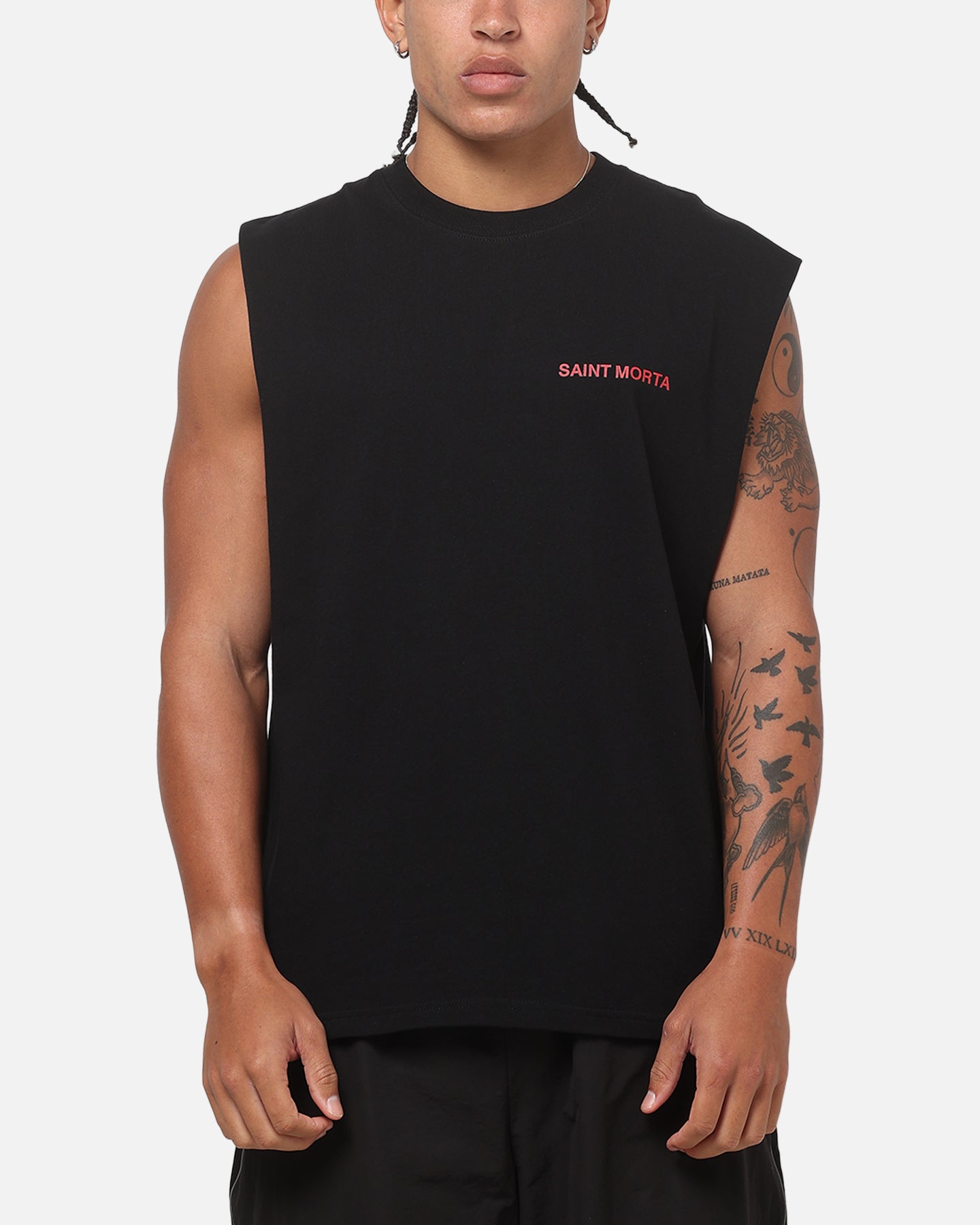 Saint Morta Exodus Oversized Muscle T-Shirt Black
