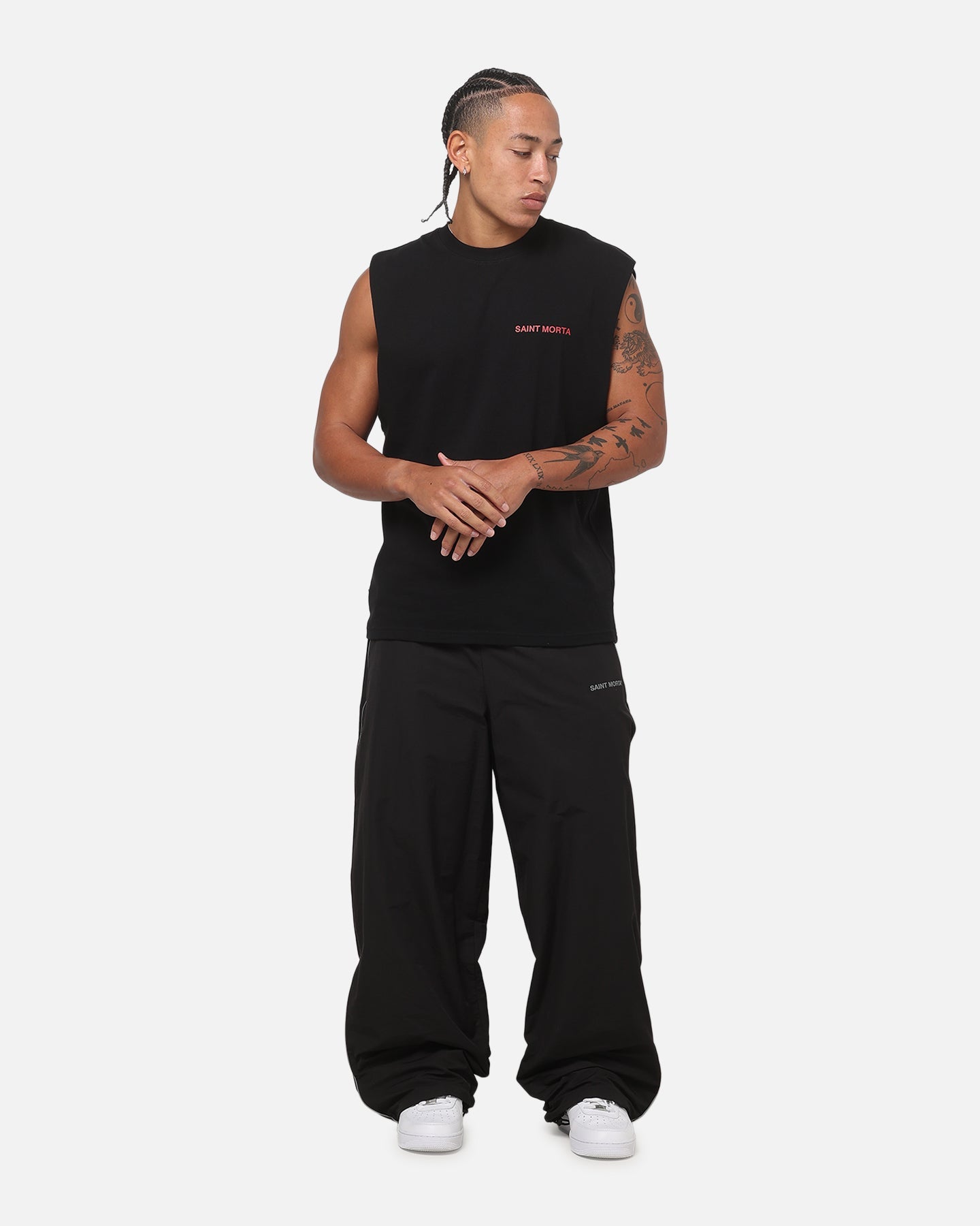 Saint Morta Exodus Oversized Muscle T-Shirt Black