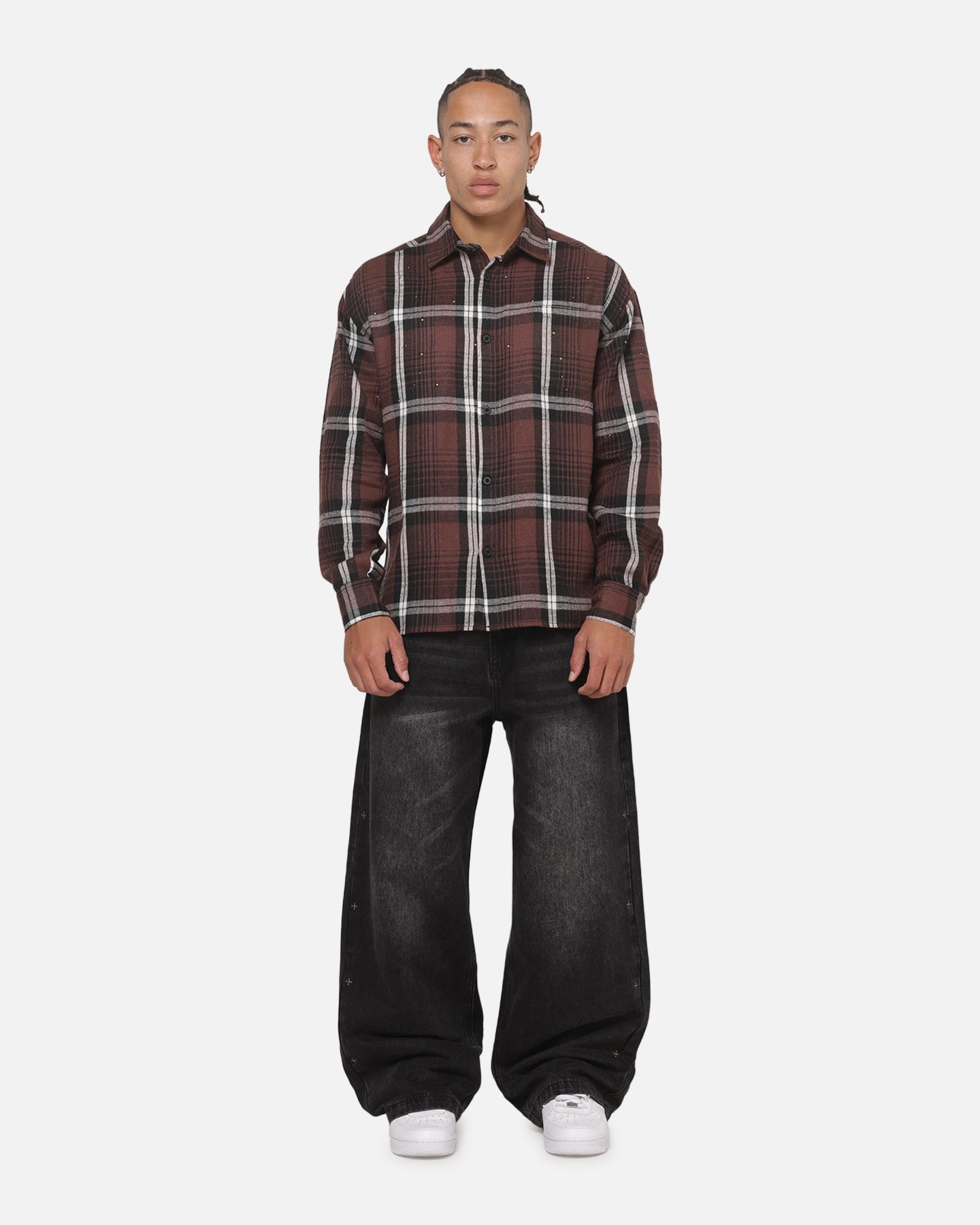 Saint Morta Medici Plaid Long Sleeve Shirt Port