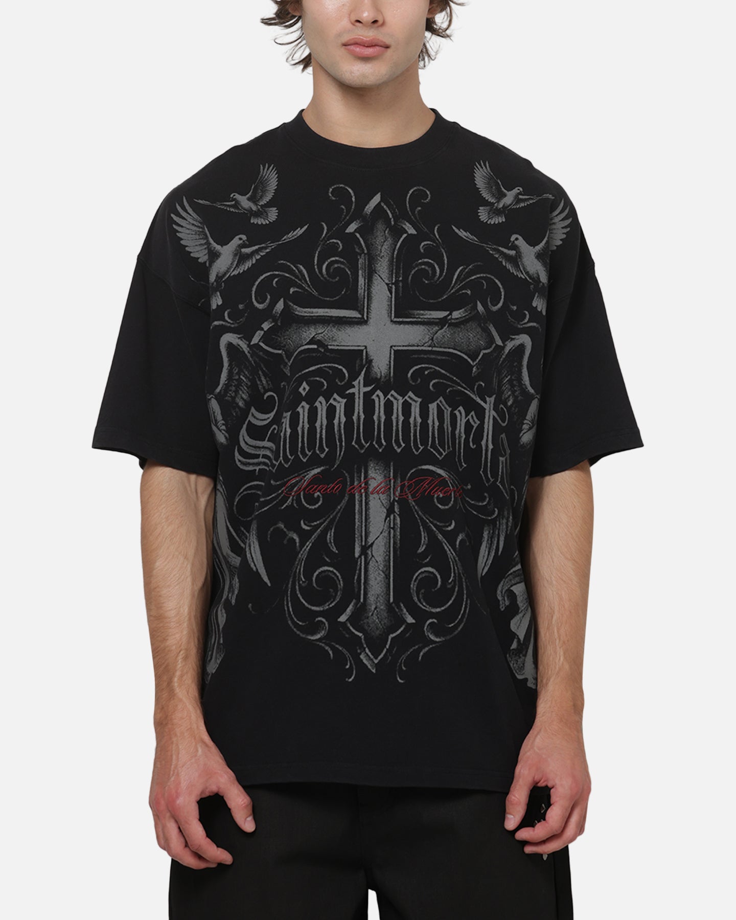 Saint Morta Renaissance Boxy T-Shirt Washed Black