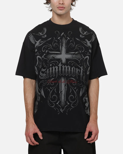 Saint Morta Renaissance Boxy T-Shirt Washed Black