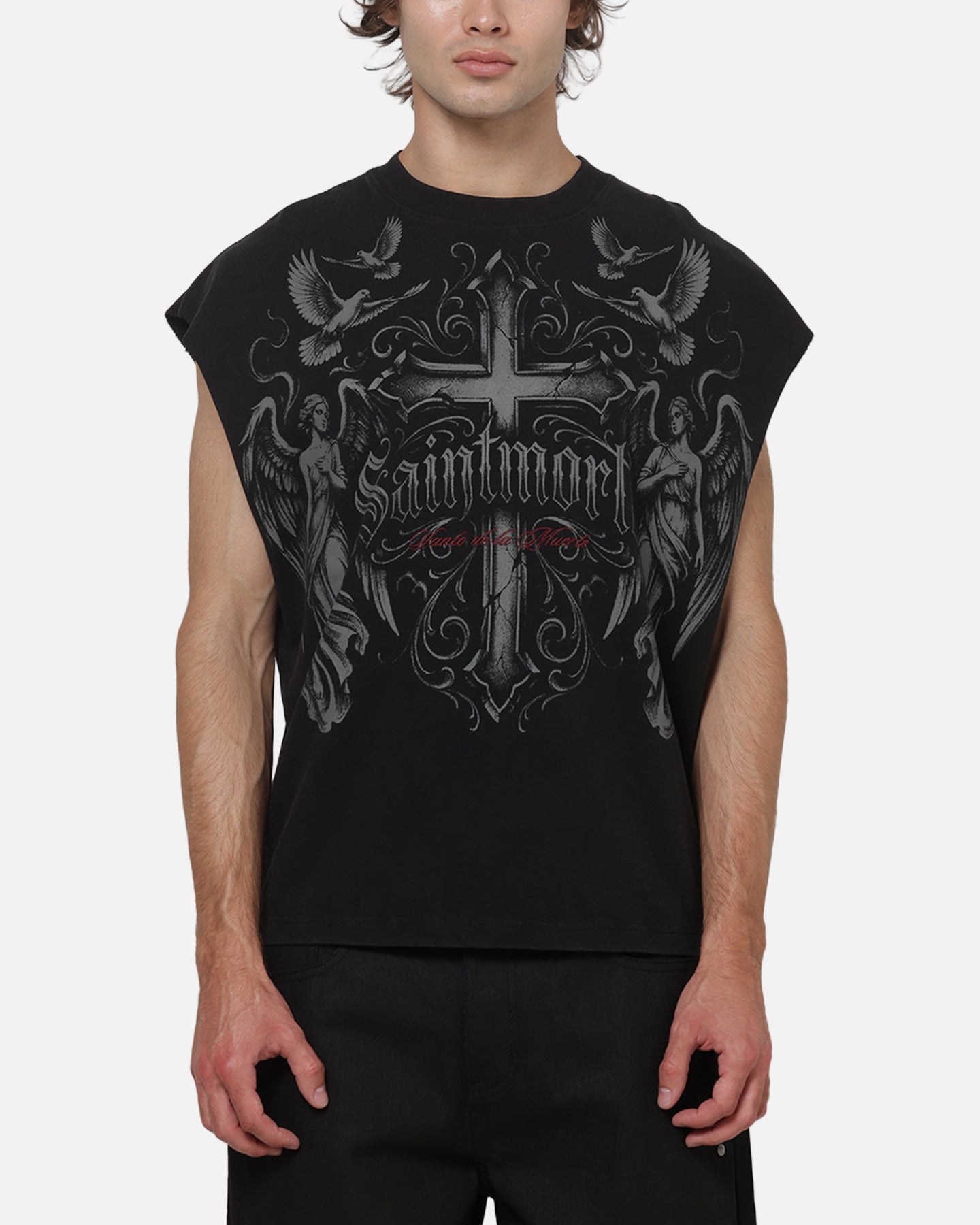 Saint Morta Renaissance Muscle T-Shirt Washed Black