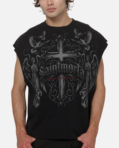 Saint Morta Renaissance Muscle T-Shirt Washed Black