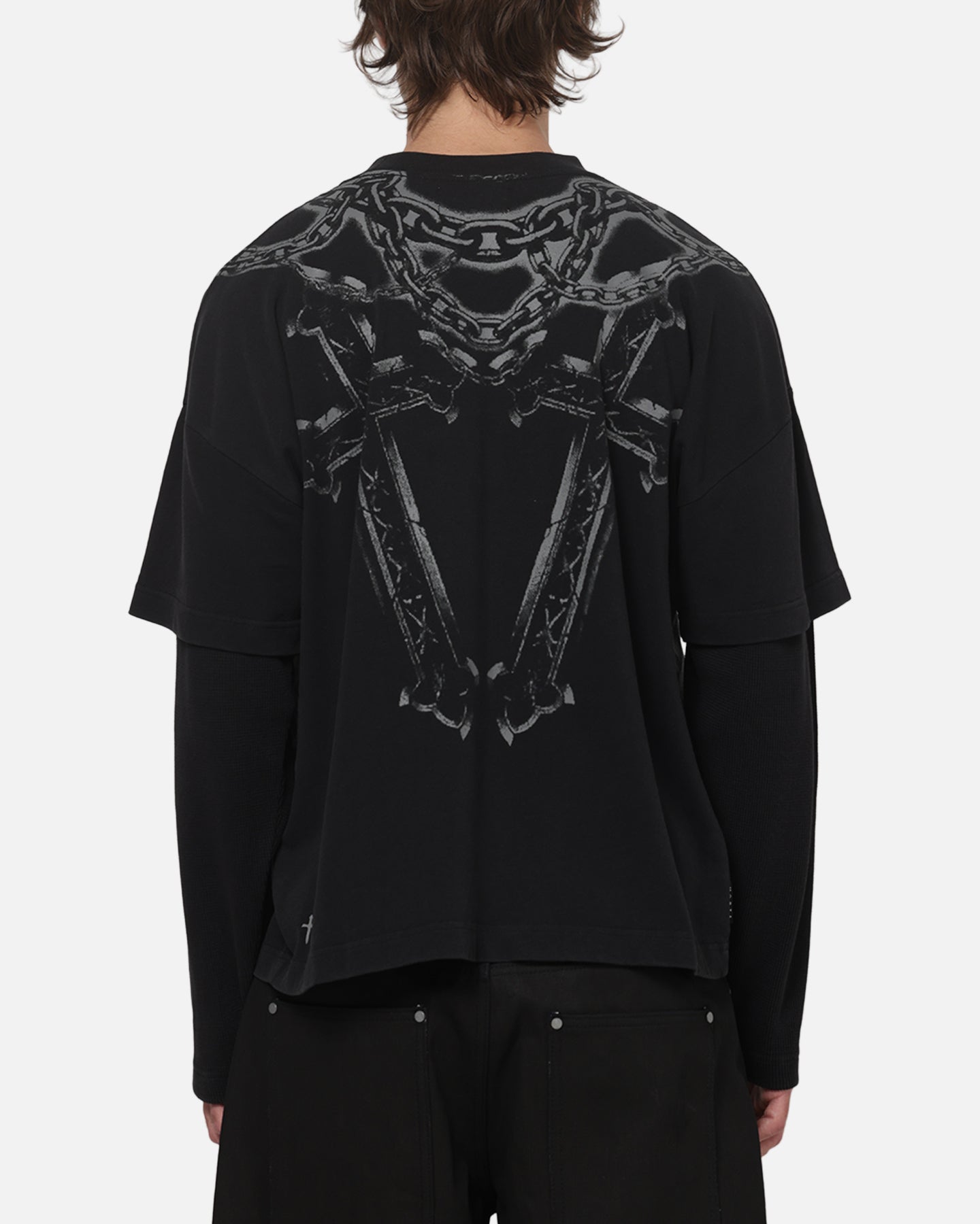 Saint Morta Renaissance Layered Long Sleeve T-Shirt Washed Black