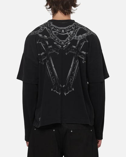Saint Morta Renaissance Layered Long Sleeve T-Shirt Washed Black